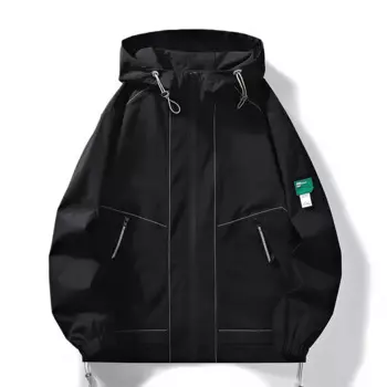 Куртка мужская Осенняя однотонная с капюшоном