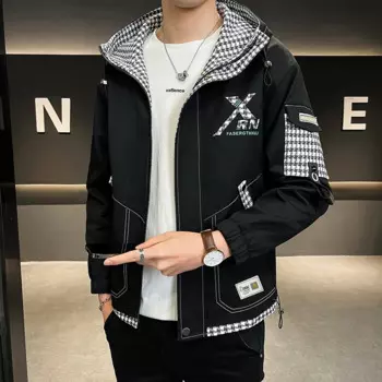 Куртка мужская с капюшоном, Повседневная Свободная Удобная ветрозащитная куртка, большие размеры, весна-осень