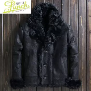 Куртка мужская зимняя из натуральной овечьей кожи, LXR1086