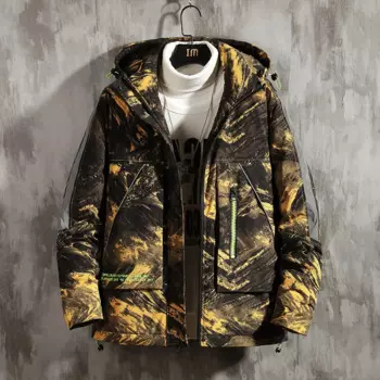 Куртка мужская зимняя с капюшоном, на утином пуху