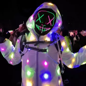 Куртка со светодиодной подсветкой, мужские карнавальные костюмы для ночного клуба, костюмы на Хэллоуин, сценические костюмы