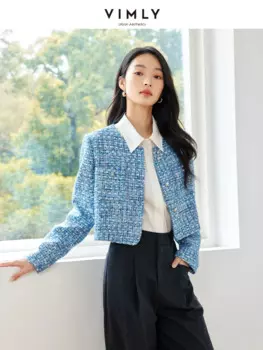 Куртка твидовая женская маленькая осенняя, M8880