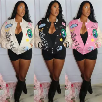 Куртка Varsity с Бейсбольным принтом, женская зимняя одежда 2022, укороченная уличная одежда Cyber Y2K, гоночная куртка-бомбер, летние куртки, осеннее пальто