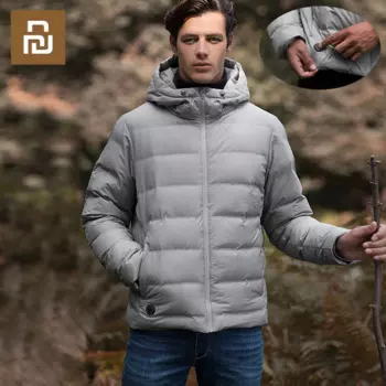 Куртка Youpin из хлопка с электроподогревом, пуховик с белым утиным пухом, теплая куртка с электроподогревом, зимние куртки, мужская верхняя одежда