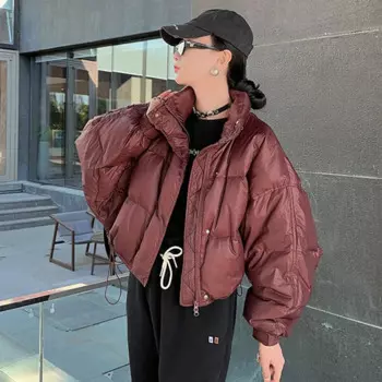 Куртка женская короткая с капюшоном, на осень/зиму