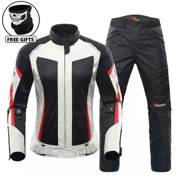 Куртка женская мотоциклетная, дышащая, с защитой тела