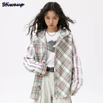 Куртка женская оверсайз на молнии, с капюшоном