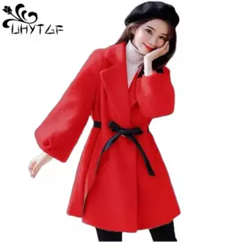 Куртка женская шерстяная с лацканами, на осень/зиму, 2023