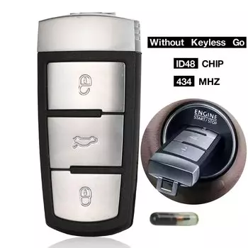 Kutery 3 кнопки умный дистанционный автомобильный брелок для Volkswagen 3C0 959 752 BA 434 МГц id46 ID48 чип подходит для VW Passat B6 3C B7 Magotan CC