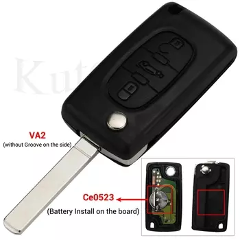 Kutery 433 МГц ID46 ASK FSK Автомобильный ключ для peugeot 207 307 407 208 308 408 607 партнер дистанционный ключ 3 кнопки CE0523 Ce0536