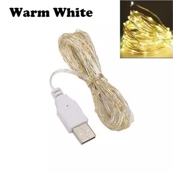 KuuTzz USB светодиодные гирлянды из серебряной проволоки