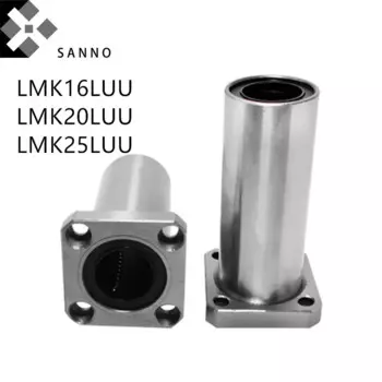 Квадратная длинная линейная втулка LMK16LUU-LMK25LUU, подшипник LMK-LUU, подшипник прямой, фланец, подшипники скольжения