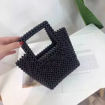 Квадратная женская сумка, летние прозрачные сумки, дизайнерские сумки Ahdnamde с жемчужными бусинами, Высококачественная Милая сумка