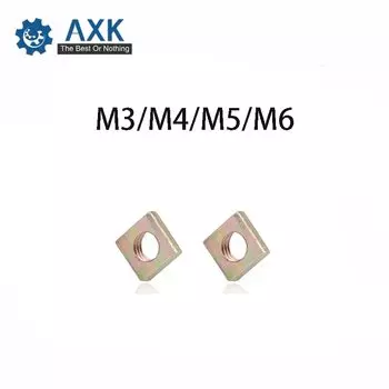 Квадратные гайки AXK DIN562 M3 M4 M5 M6 цветные оцинкованные 50 шт.