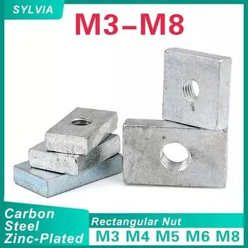 Квадратные гайки M3-M8 оцинкованные