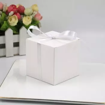 Квадратные коробки из крафтовой бумаги для конфет, 50 шт., 7,6х7,6х7,6 см