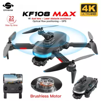 Квадрокоптер KF108 / KF108MAX с GPS и двойной камерой 4K HD, обход препятствий на 360 °, бесщеточный мотор, мини-Дрон 4K, профессиональный Радиоуправляемый квадрокоптер VS L900