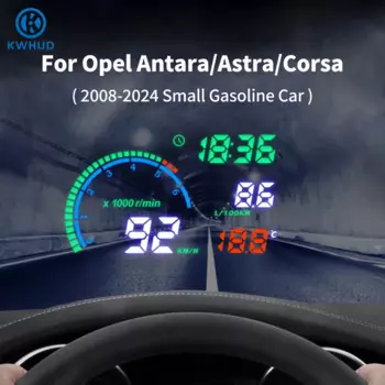 KWHUD HUD OBD2 проекционный дисплей, спидометр, вольтметр, проектор лобового стекла для Opel Antara/Astra/Corsa, бензиновый автомобиль 2008-2024
