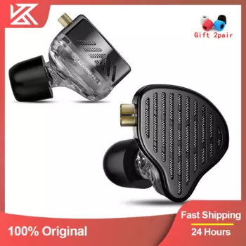 KZ X HBB PR2 Плоские наушники-вкладыши с драйвером, спортивные наушники 13,2 мм, большие наушники с самолетом, Hi-Fi наушники-вкладыши