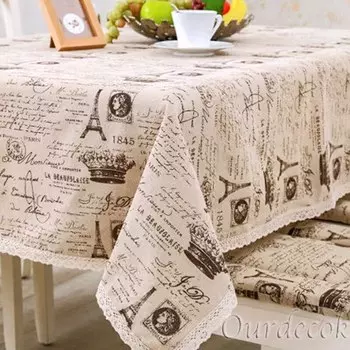 Льняная скатерть OUR DECOK ретро
