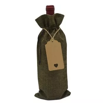 Льняная сумка для вина, красная