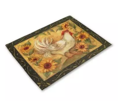 Льняной пасхальный кухонный коврик