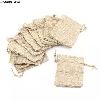 Льняные джутовые мешочки 10 шт.