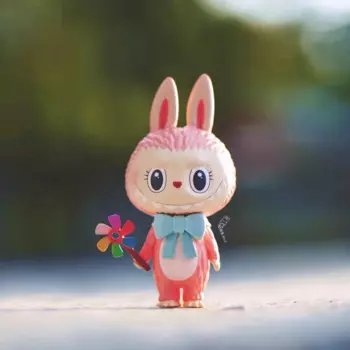 Labubu Mokoko фигурка вертушки рядом с куклой Sweet Pink Windmill, игрушка, художественная коллекция, подарок для нее, возлюбленная