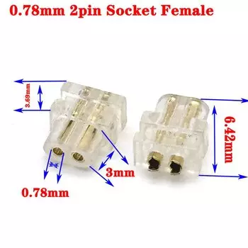 LAJQTAO 0,78 мм 2-контактный разъем для наушников