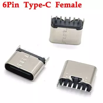 LAJQTAO 6Pin USB C разъем для панели с быстрой зарядкой