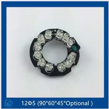 Лампа 90 градусов, инфракрасная светодиодная плата 12x5 IR для искусственного ночного видения (маленькая фотография)