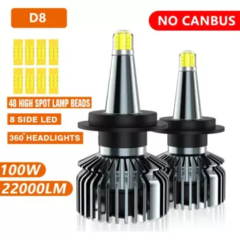 Лампа для автомобильных фар, 360 °, H1 H11 H8 H3 9005 HB3 9006 HB4 9012 D1S D2S 6000K