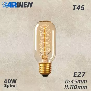 Лампа Эдисона KARWEN 40 Вт прозрачная стеклянная E27