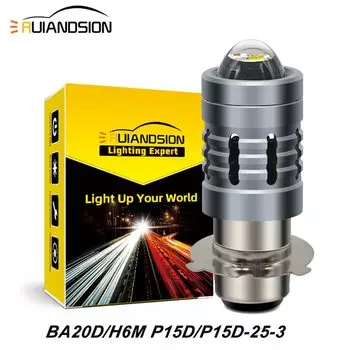 Лампа светодиодная для мотоциклетных фар, 30 Вт, 6000 лм, H6M, P15D