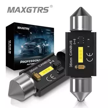 Лампа светодиодная MAXGTRS c5w 2 шт., фестон для чтения, 12 В, 31 мм, 36 мм, 39 мм, 41 мм, c5w, c10w, чип Csp для внутреннего освесветильник автомобиля, белая
