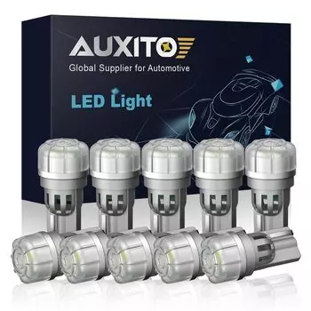 Лампа светодиодсветодиодный Автомобильная AUXITO T10 W5W, 10 шт., 3-SMD 194, для Kia, Nissan, Lexus, Honda, Toyota, белая, красная, желтая, автомобисветильник лампа 168 3020