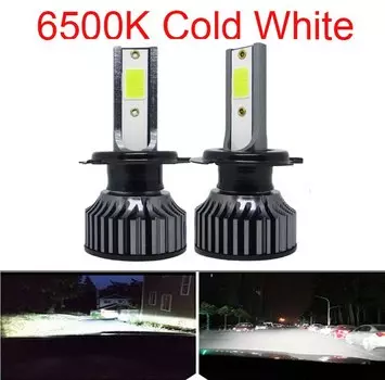 Лампа светодиодсветодиодный для автомобильных фар, 2 шт., H1 H7 H4 20000LM HB3 HB4 880 H11 H8 9006 9005 6000, Диодная, противотуманная, 8000 К, 4300 К, 12 В, 24 В