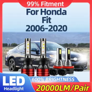 Лампы головного света 240 лм, 6000 Вт, Canbus, 2006 K, 12 В, противотуманные фары для Honda Fit 2014-2016, 2015, 2017, 2018, 2019, 2020