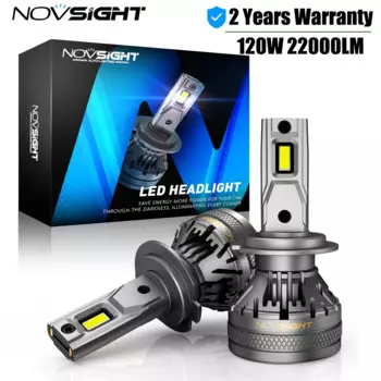 Лампы светодиодные NOVSIGHT для автомобильных фар, лампы Led H11 H4 H7 H8 H9 H1 H3 9004 9005 9006 9007 120 Вт 6500 лм K декодер, автомобильные аксессуары