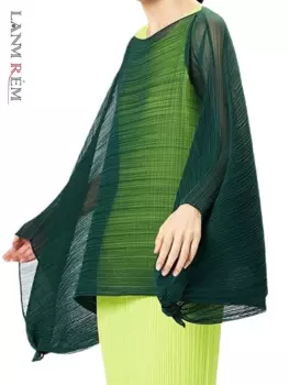 LANMREM гофрированный шарф Wrap легкая дышащая накидка свободная модная универсальная Солнцезащитная Куртка женская повседневная одежда 2DA8036