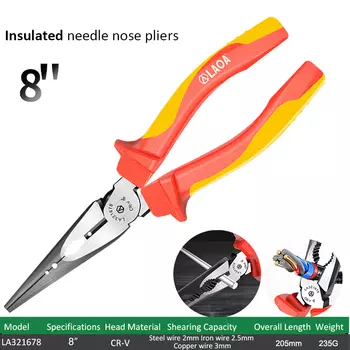 LAOA изоляционные плоскогубцы VDE 6'' 8''