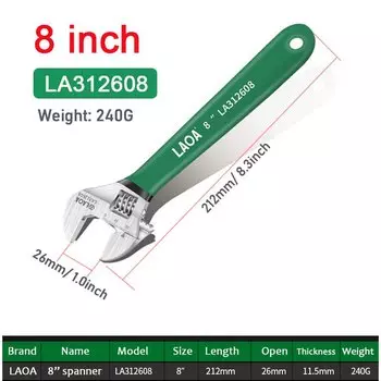 LAOA регулируемый гаечный ключ из хромованадиевой стали