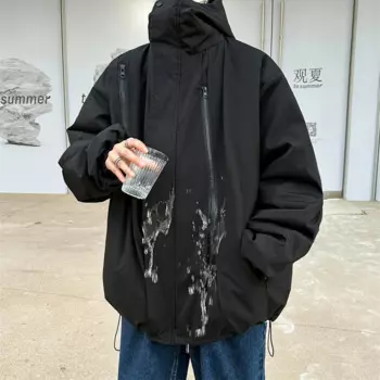 LAPPSTER-Youth Y2k водонепроницаемая куртка на молнии с капюшоном 2023 зимняя уличная одежда ветрозащитная ветровка в стиле Харадзюку уличная куртка-бомбер