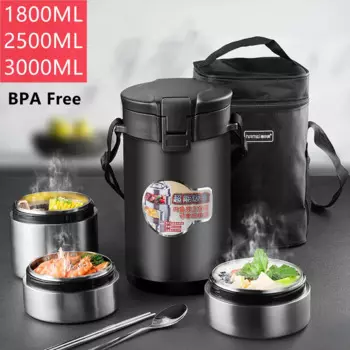 Термальный ланч-бокс nRMEi 1800/2500/3000 мл из нержавеющей стали