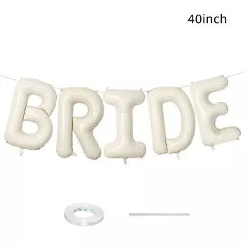 Large Cream BRIDE Letter Balloons BRIDE Mylar Foil Nude Balloon for Valentine's Day Anniversary Wedding Party Decorations