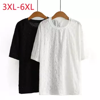 Large women 2022 летний новый стиль либеральный кружок воротник короткий рукав увеличить размер футболки 3XL 4XL 5XL 6xl