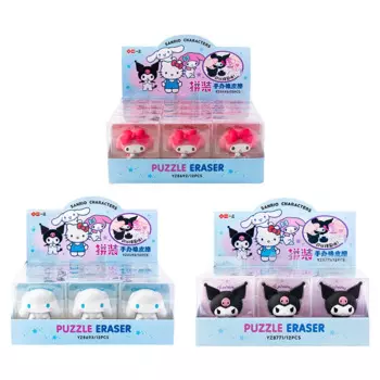 Ластик Sanrio Kawaii Kuromi, 6 шт./партия, милые Ластики для письма, рисования, карандаши, канцелярские принадлежности для детей, подарки, школьные принадлежности