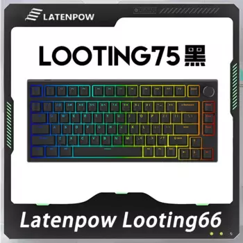 Latenpow Looting66 клавиатура с магнитным переключателем 8K многофункциональная ручка RGB с быстрым триггером динамическая Проводная игровая клавиатура Valorant