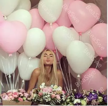 Латексные шары в форме сердца BeaSwe 20 шт