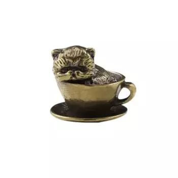 Латунная кофейная чашка с фигуркой животного